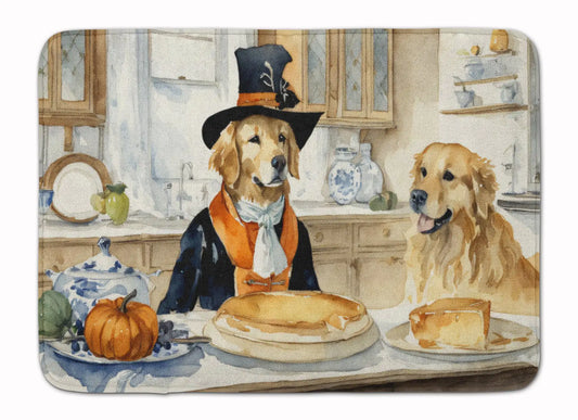 Golden Retriever Fall Kitchen Pumpkins Memory Foam Kitchen Mat